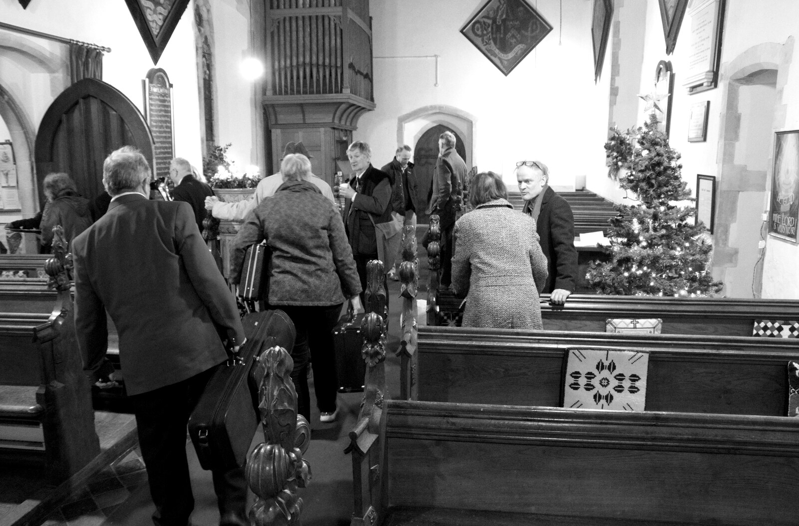 The band exits the church from The GSB at Thornham Magna and Yaxley Cherry Tree, Suffolk - 15th December 2019
