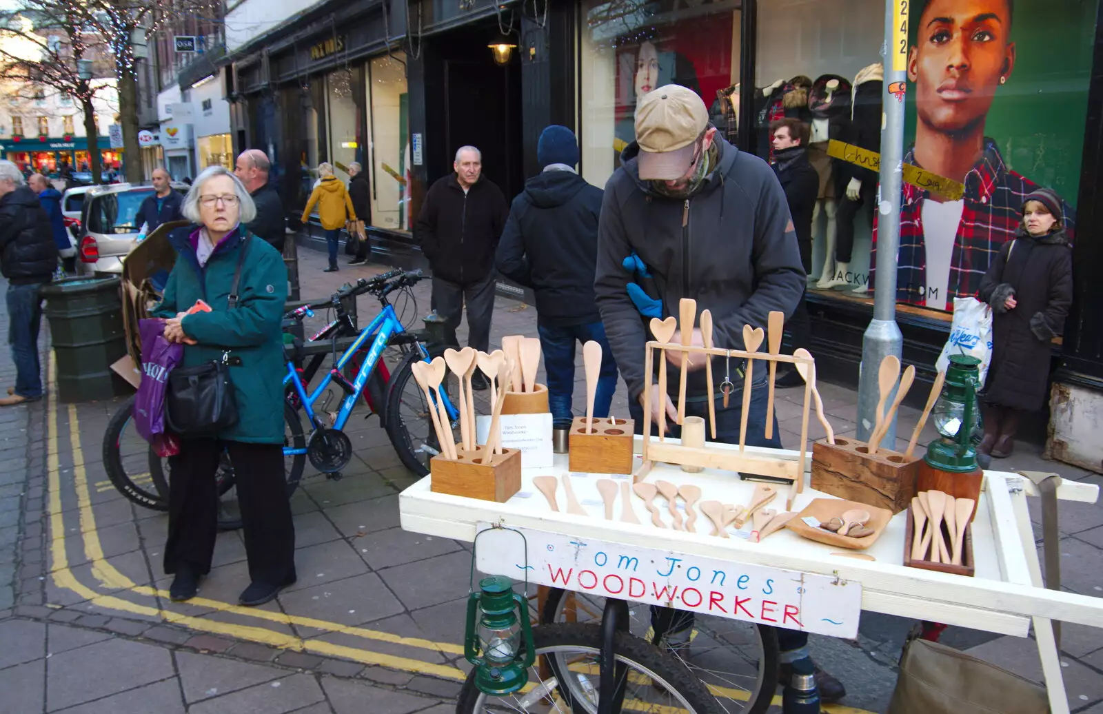 Wooden spoons on London Street, Norwich, from A Spot of Christmas Shopping, Norwich, Norfolk - 23rd December 2019