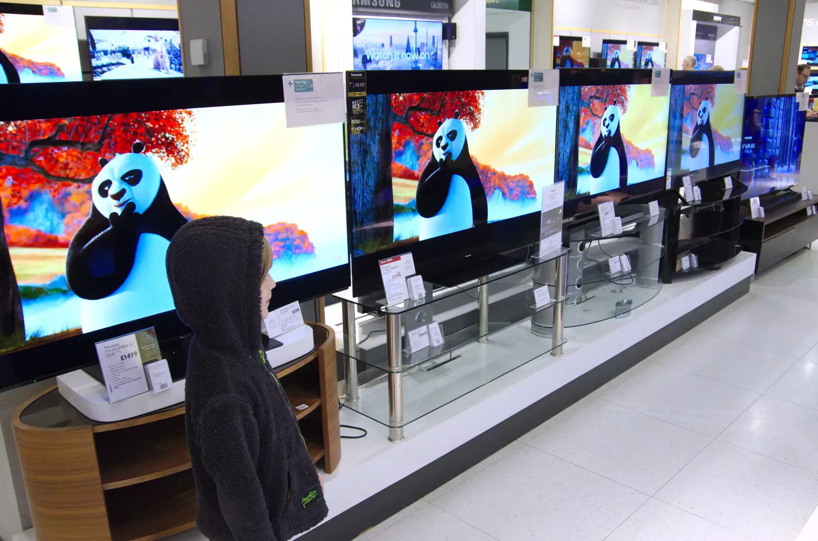 Harry's amazed to see four Kung Fu Pandas at once, from A Spot of Christmas Shopping, Norwich, Norfolk - 23rd December 2019