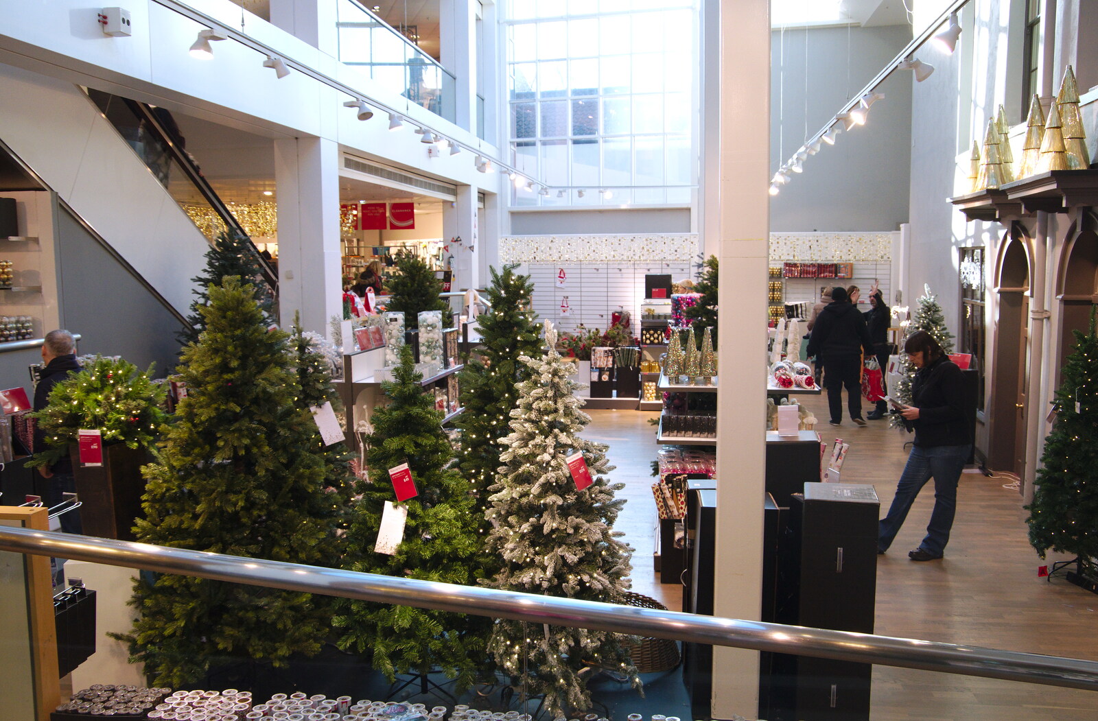 The Christmas-tree department in John Lewis from A Spot of Christmas Shopping, Norwich, Norfolk - 23rd December 2019