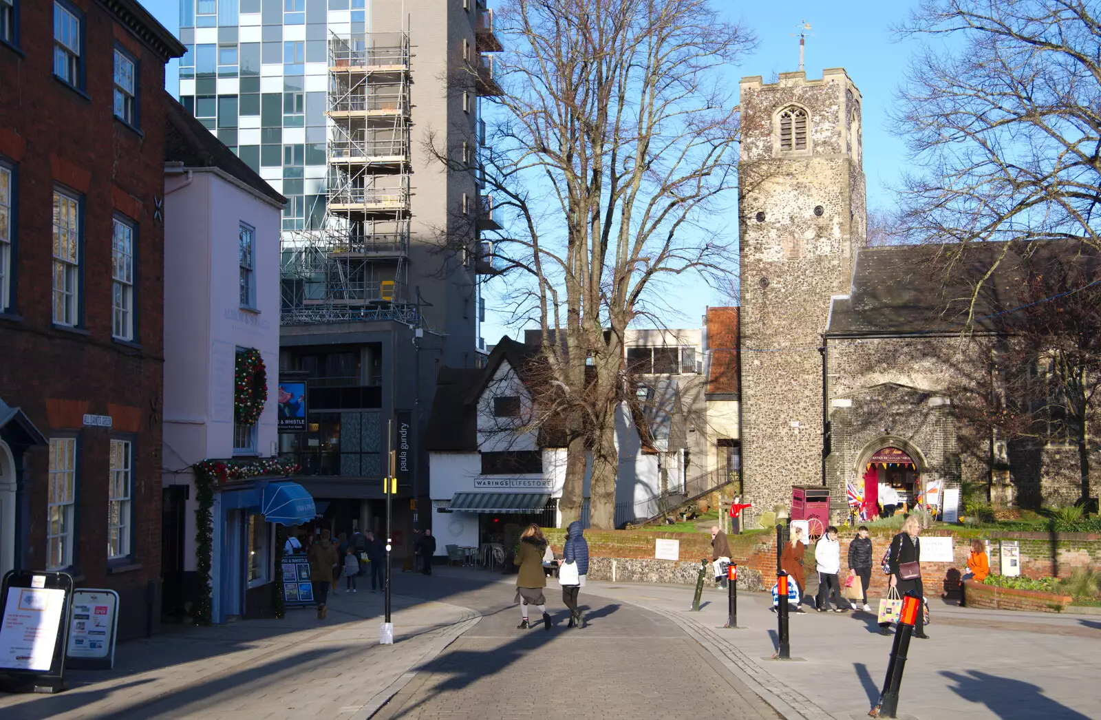 All Saints church at the top of Westlegate, from A Spot of Christmas Shopping, Norwich, Norfolk - 23rd December 2019