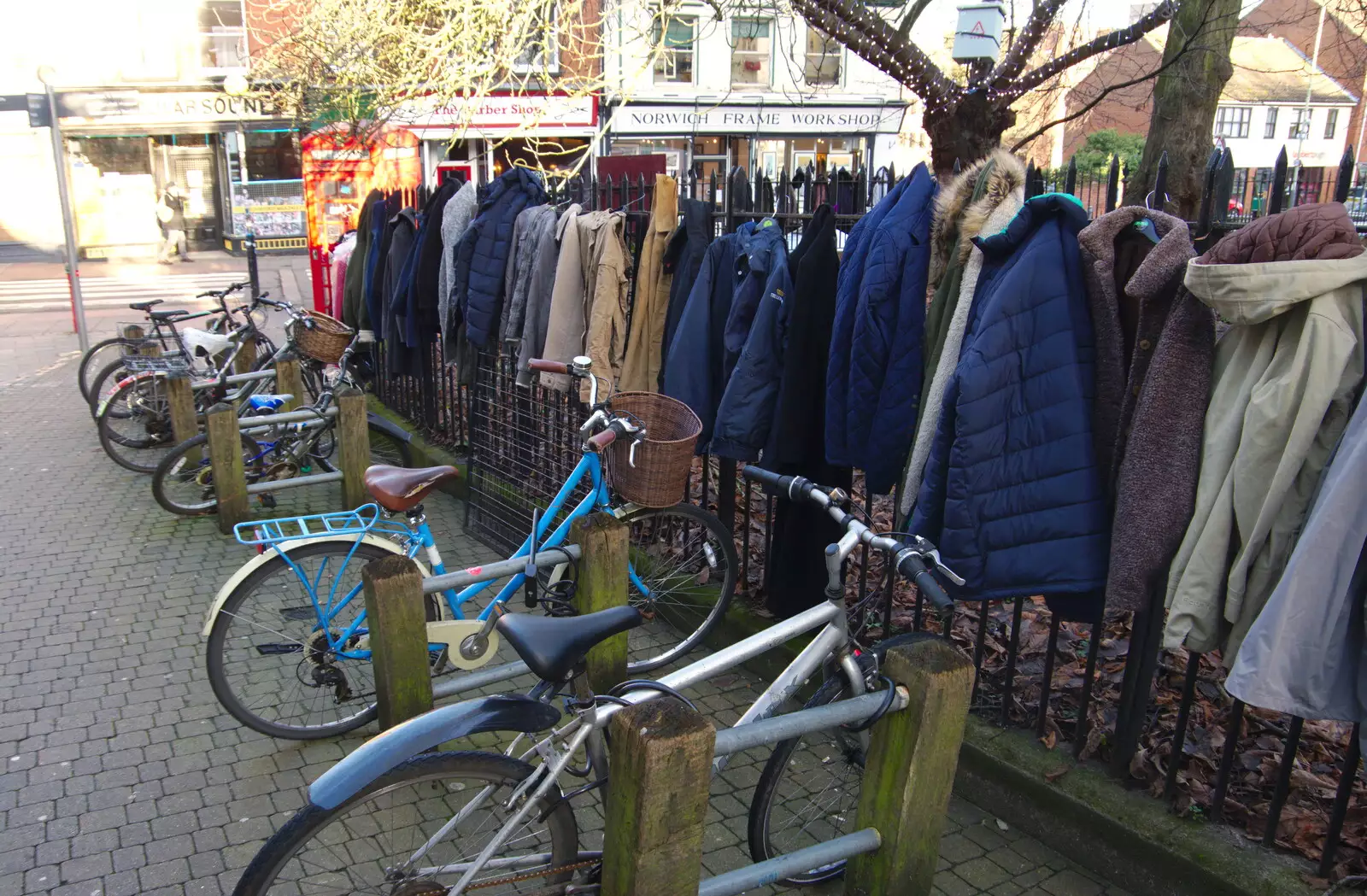 Bikes, and coats for the homeless, from A Spot of Christmas Shopping, Norwich, Norfolk - 23rd December 2019