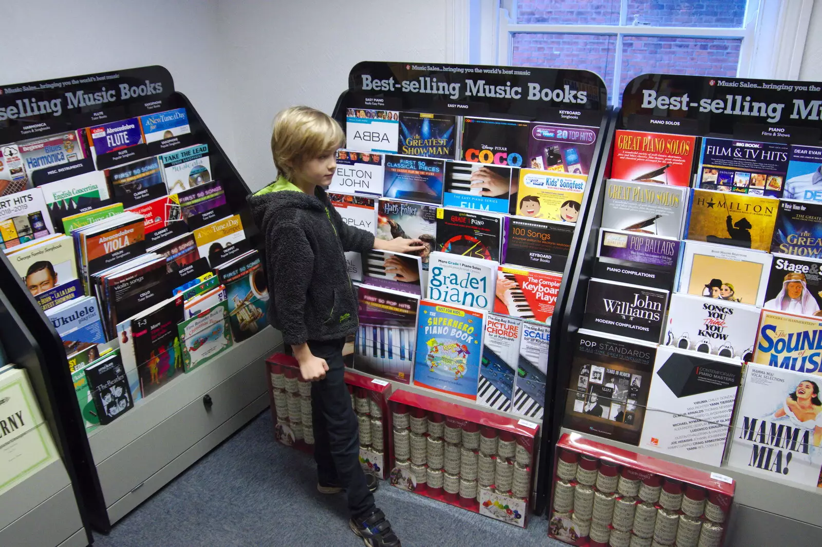 Harry in Cooke's sheet-music department, from A Spot of Christmas Shopping, Norwich, Norfolk - 23rd December 2019