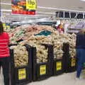 Tesco has an epic potato and carrot mountain , A Spot of Christmas Shopping, Norwich, Norfolk - 23rd December 2019