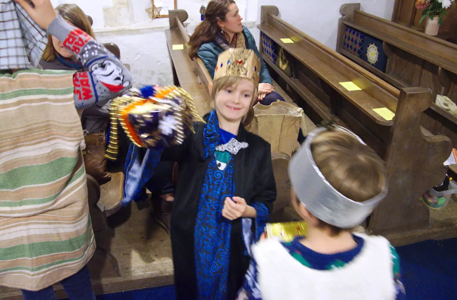 Harry's dressed up as a king, from A Christingle Service, St. Nicholas Church, Oakley, Suffolk - 24th December 2019