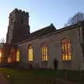 St. Nicholas church, lit up, A Christingle Service, St. Nicholas Church, Oakley, Suffolk - 24th December 2019