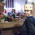 Harry with a paper crown on, A Christingle Service, St. Nicholas Church, Oakley, Suffolk - 24th December 2019