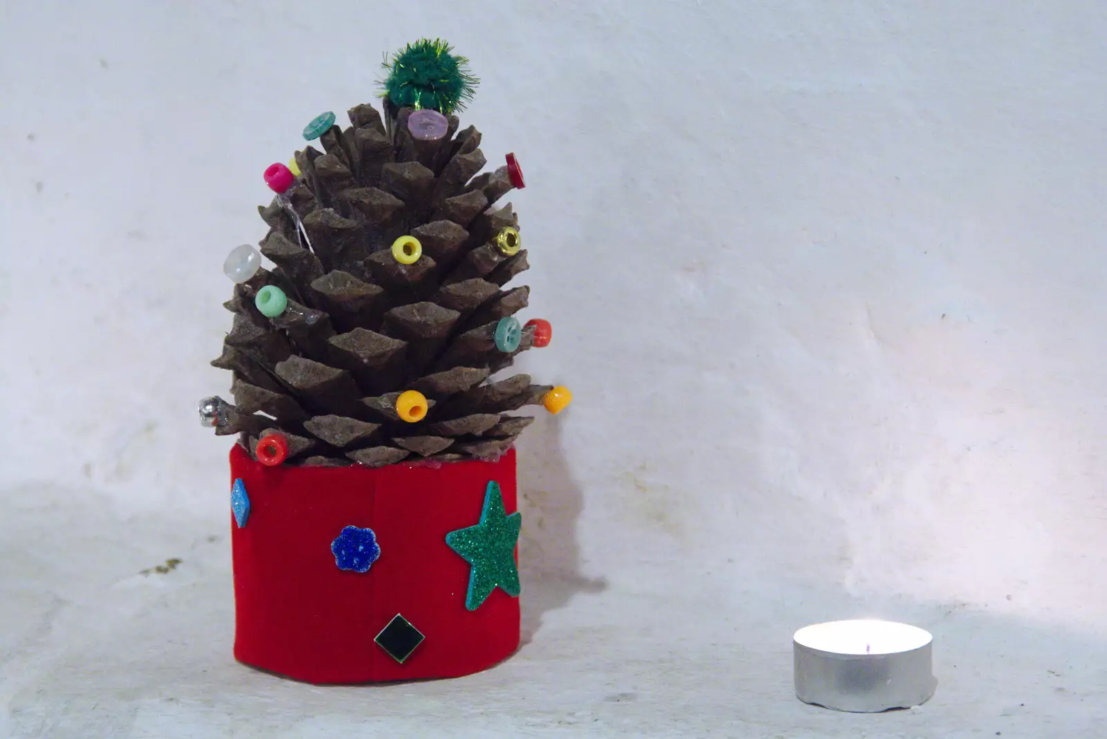 A Christmas-tree pine cone, from A Christingle Service, St. Nicholas Church, Oakley, Suffolk - 24th December 2019