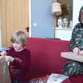 Harry and Fred make a start on presents, Christmas Day, Brome, Suffolk - 25th December 2019