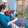 Isobel gets a violin for Christmas, Christmas Day, Brome, Suffolk - 25th December 2019