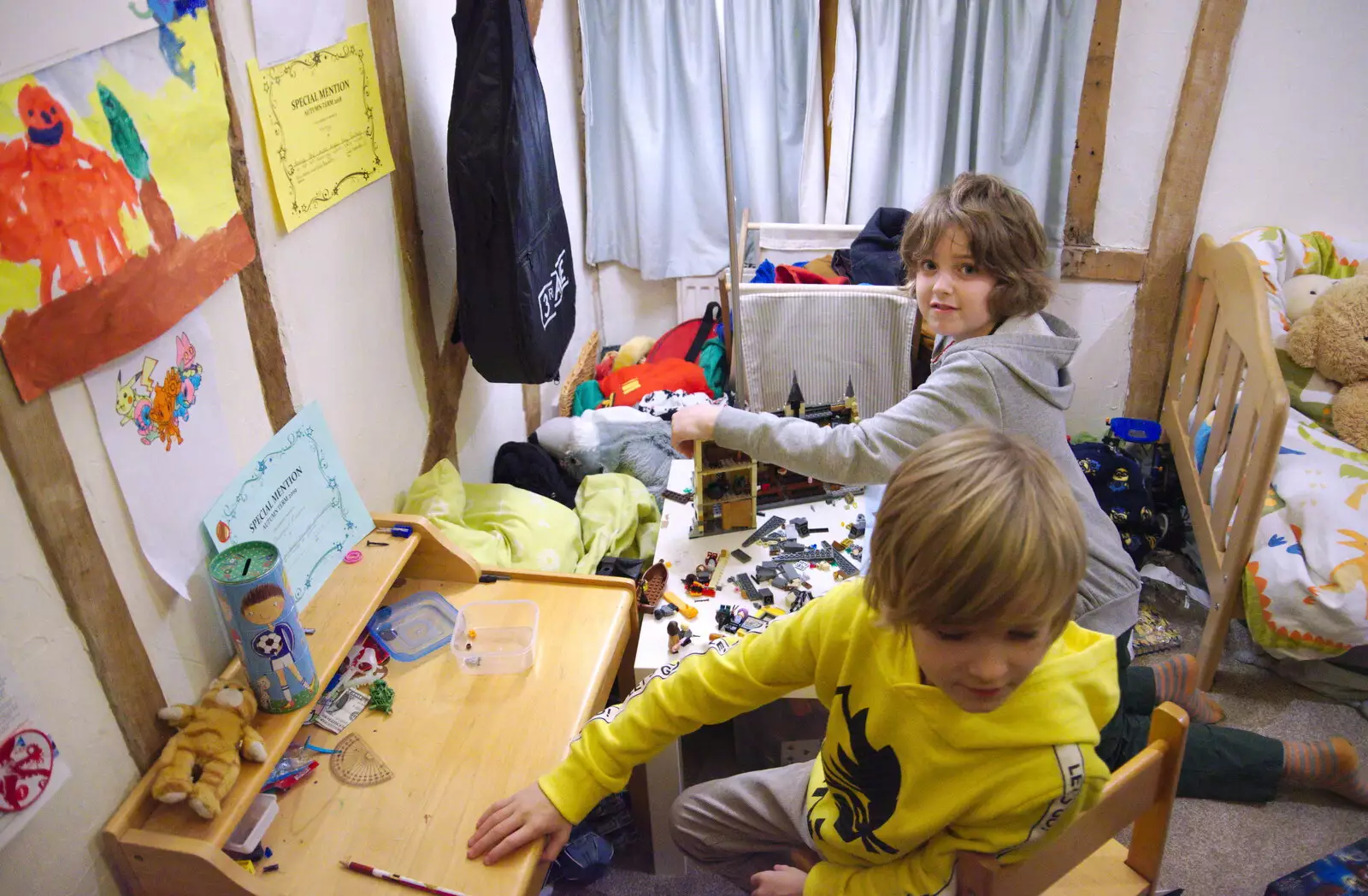 The boys are in Harry's room, from Christmas Day, Brome, Suffolk - 25th December 2019