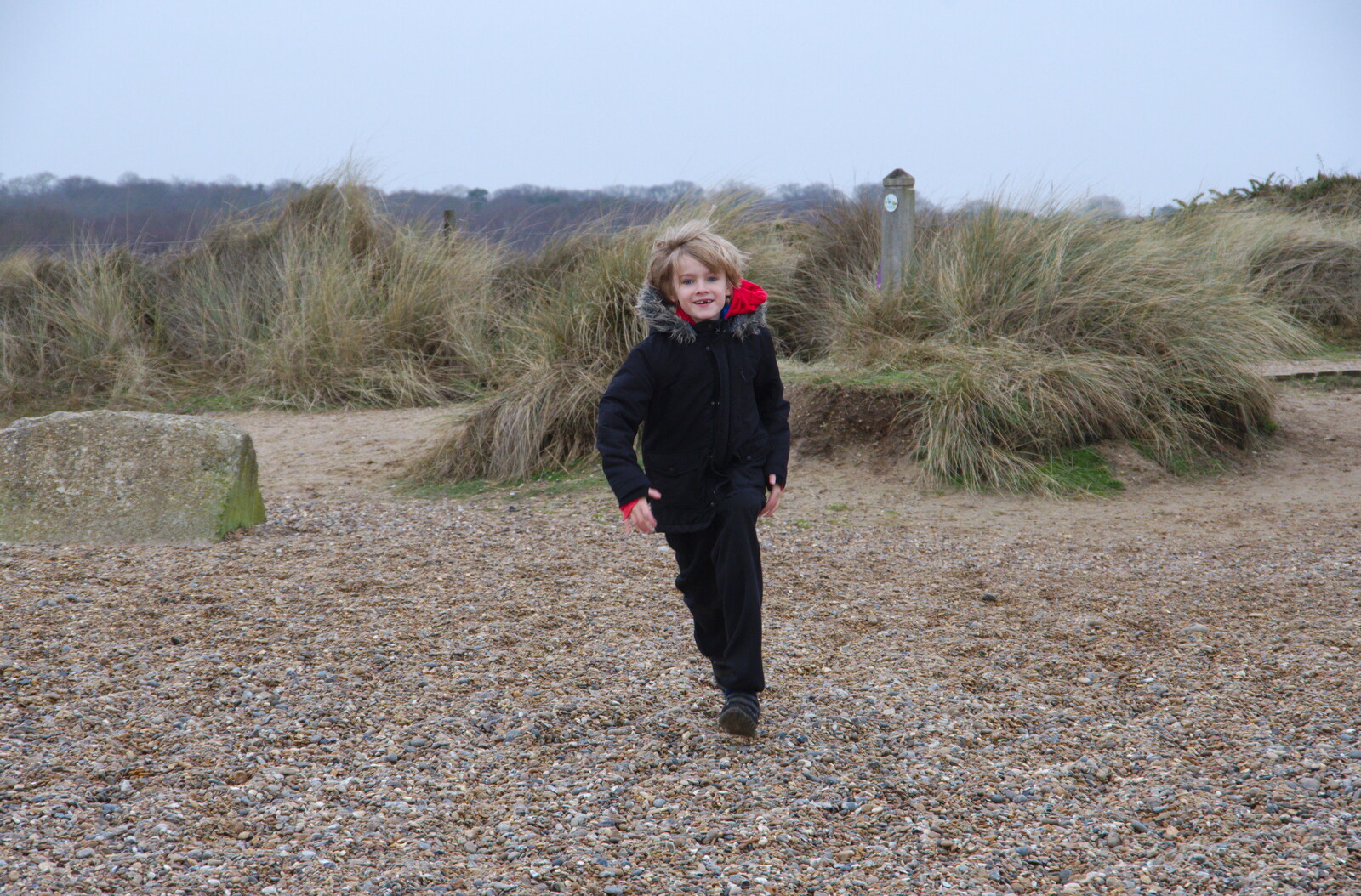 Harry runs about from A Trip to the Beach, Dunwich Heath, Suffolk - 27th December 2019