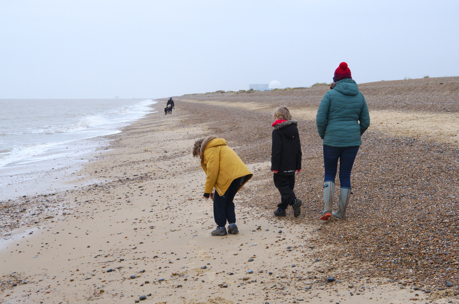 The gang on the bech from A Trip to the Beach, Dunwich Heath, Suffolk - 27th December 2019