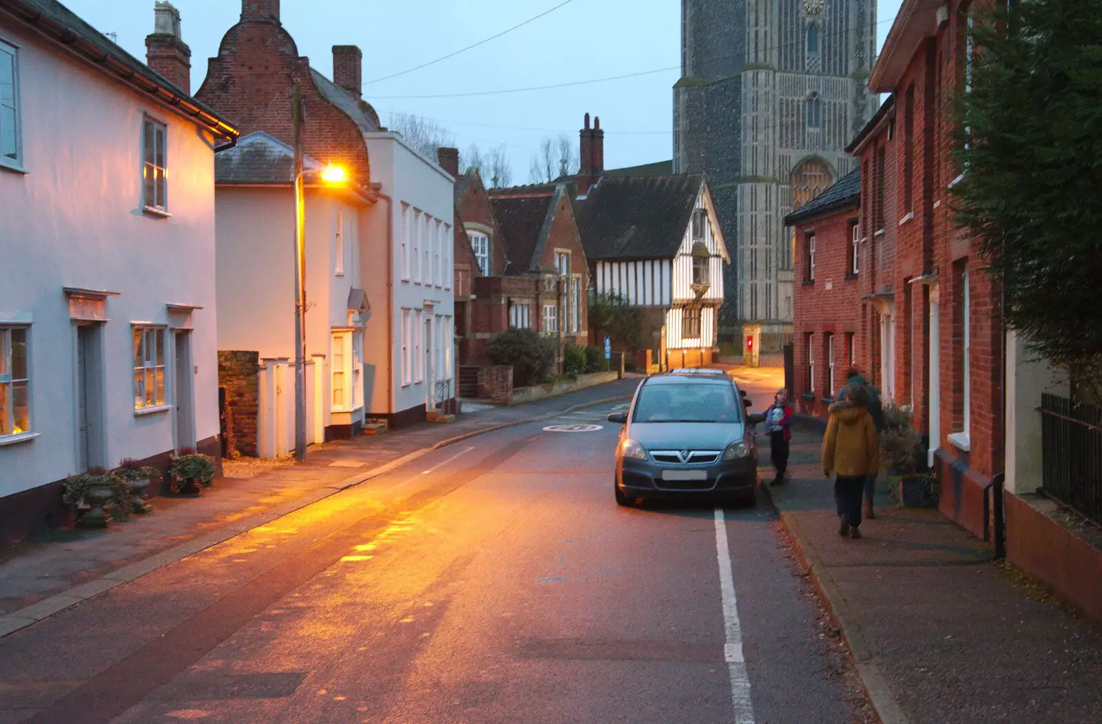 Walking up Church Street, from Diss Panto and the Christmas Lights, Diss, Norfolk - 27th December 2019