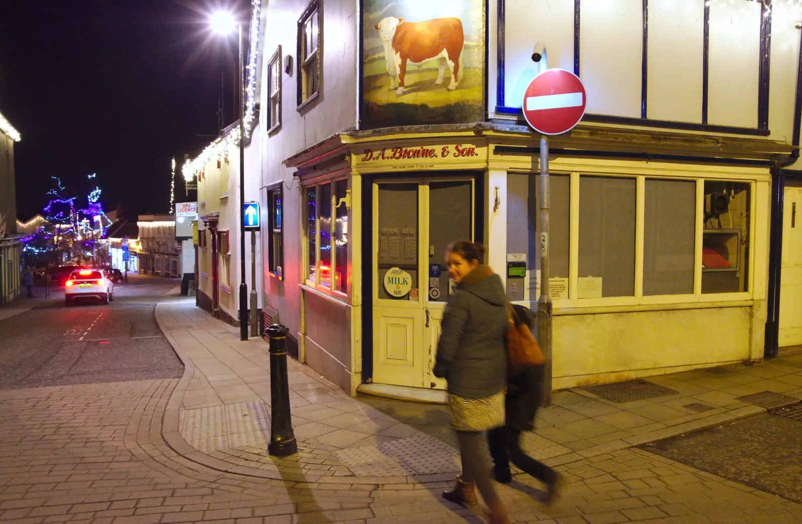 Outside Browne's the Butchers, from Diss Panto and the Christmas Lights, Diss, Norfolk - 27th December 2019