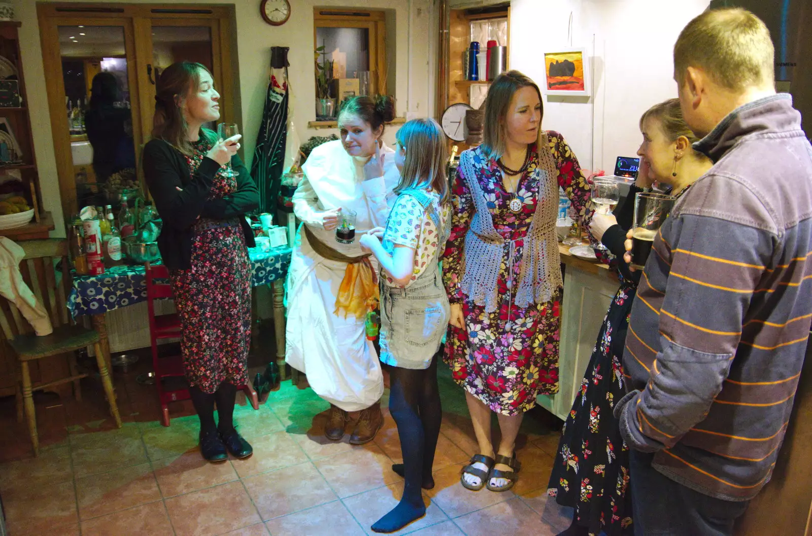 Princess Leia in the kitchen, from A New Year's Eve Party, Brome, Suffolk - 31st December 2019