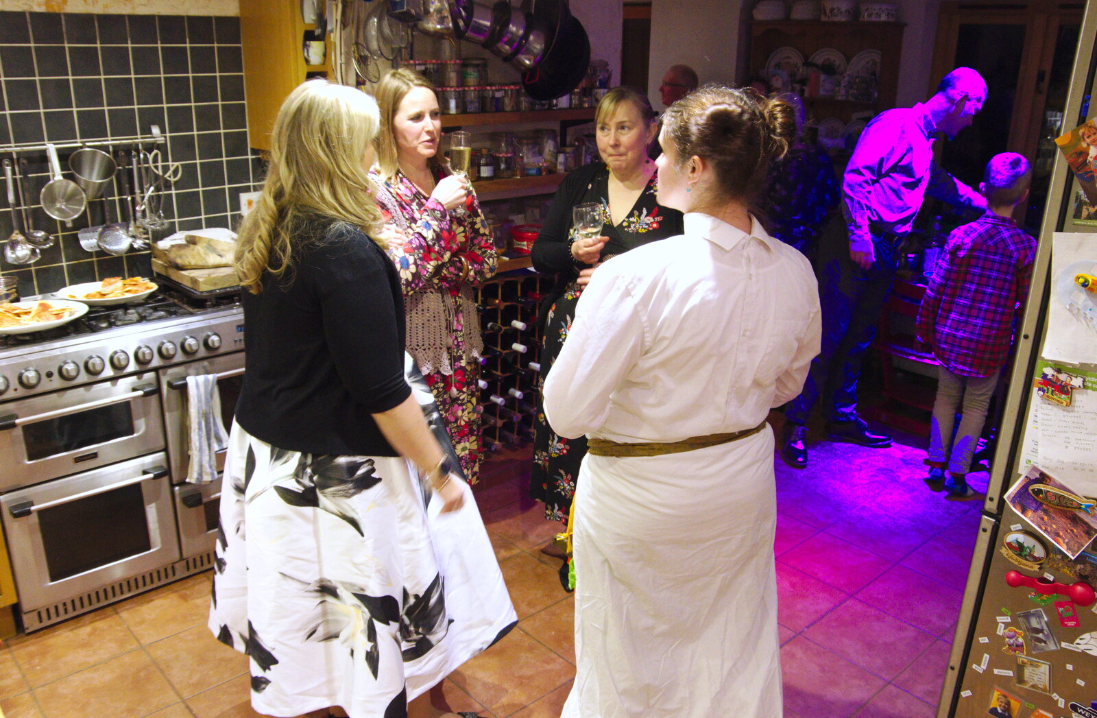 Carrie Fisher chats to guests from A New Year's Eve Party, Brome, Suffolk - 31st December 2019