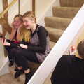 A Facetime conference occurs on the stairs, A New Year's Eve Party, Brome, Suffolk - 31st December 2019