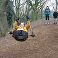Fred has a swing, New Year's Day on the Ling, Wortham, Suffolk - 1st January 2020