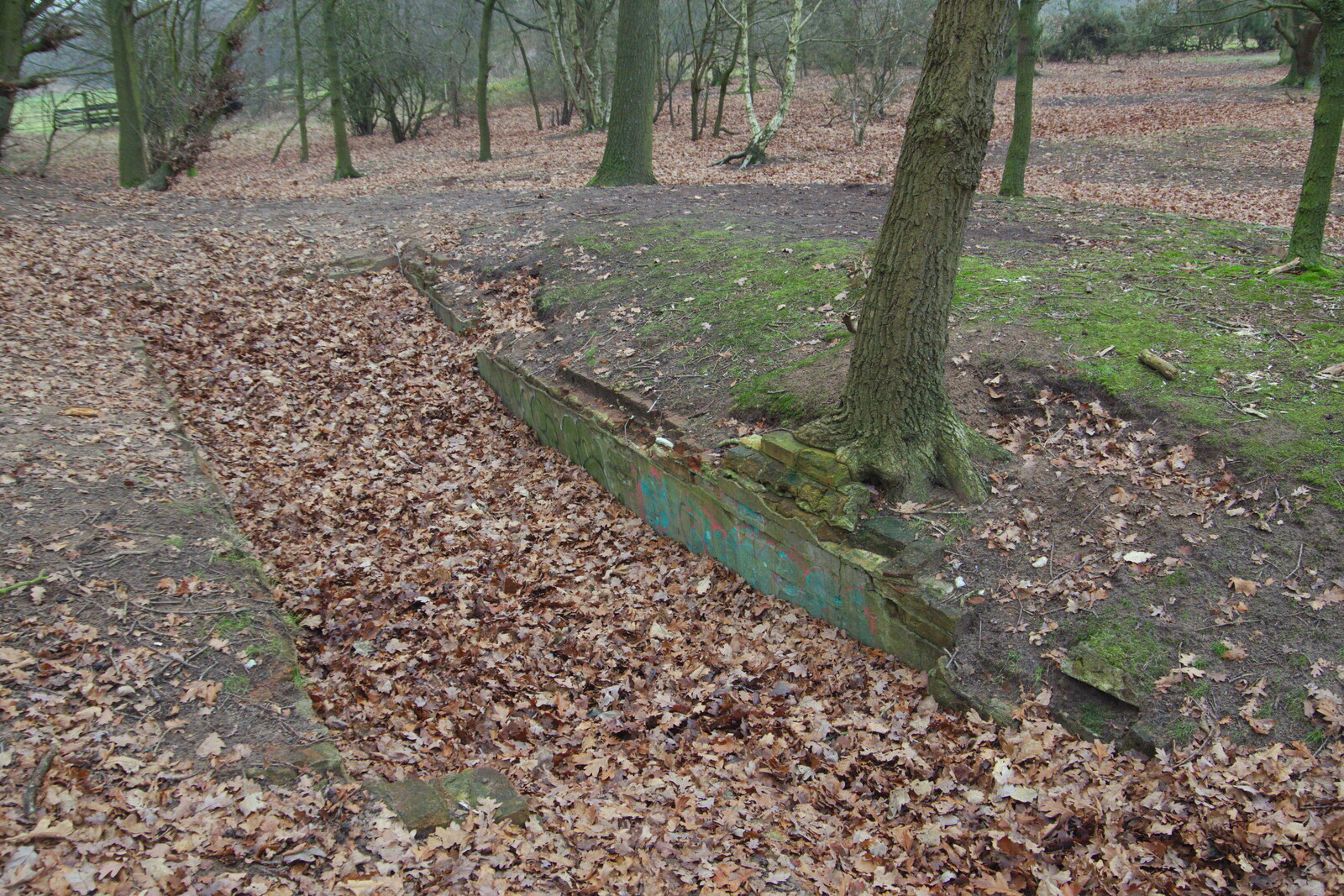 There remains of some brick 'tank' from New Year's Day on the Ling, Wortham, Suffolk - 1st January 2020