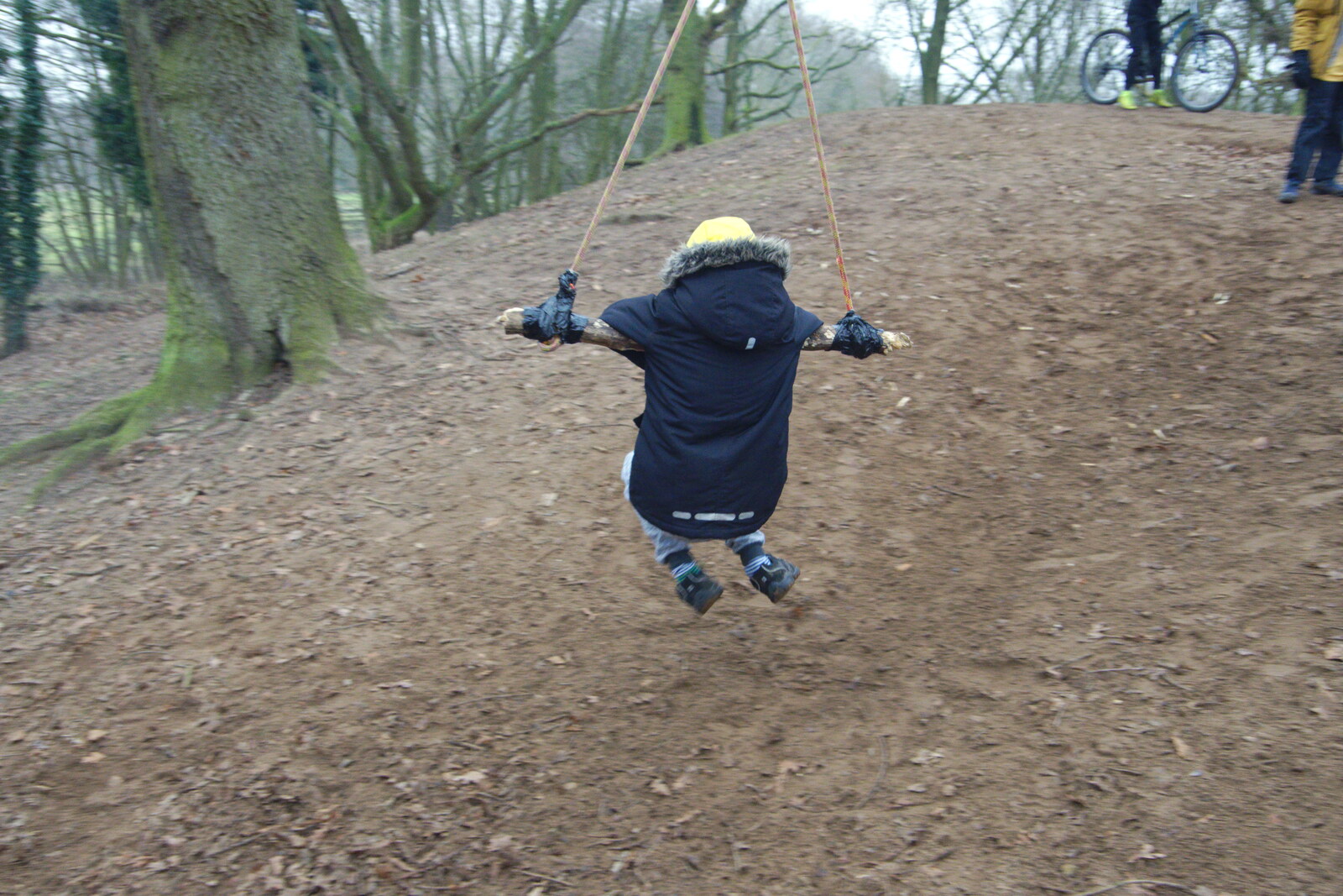 Harry has a quick swing from New Year's Day on the Ling, Wortham, Suffolk - 1st January 2020