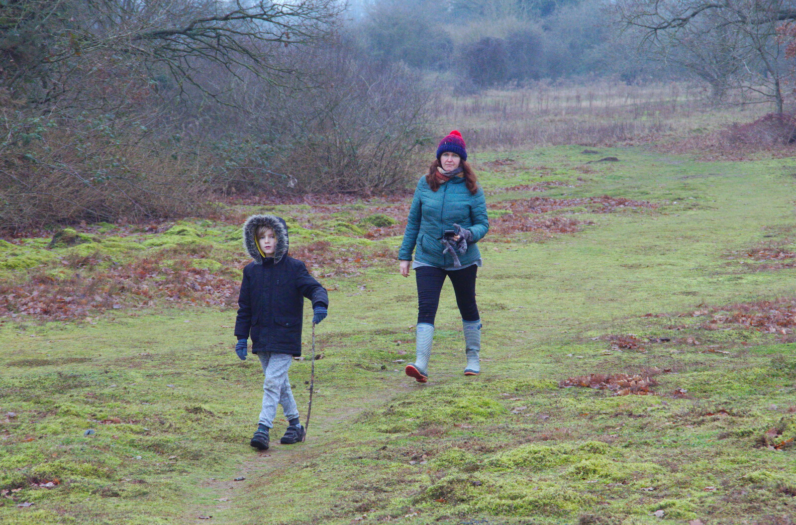 Harry and Isobel from New Year's Day on the Ling, Wortham, Suffolk - 1st January 2020