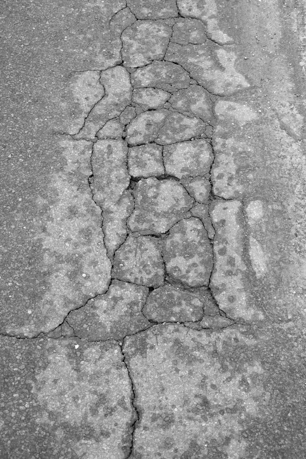 Cracked tarmac from New Year's Day on the Ling, Wortham, Suffolk - 1st January 2020
