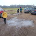 In the muddy car park, New Year's Day on the Ling, Wortham, Suffolk - 1st January 2020