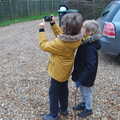 Fred and Harry do some augmented reality , New Year's Day on the Ling, Wortham, Suffolk - 1st January 2020
