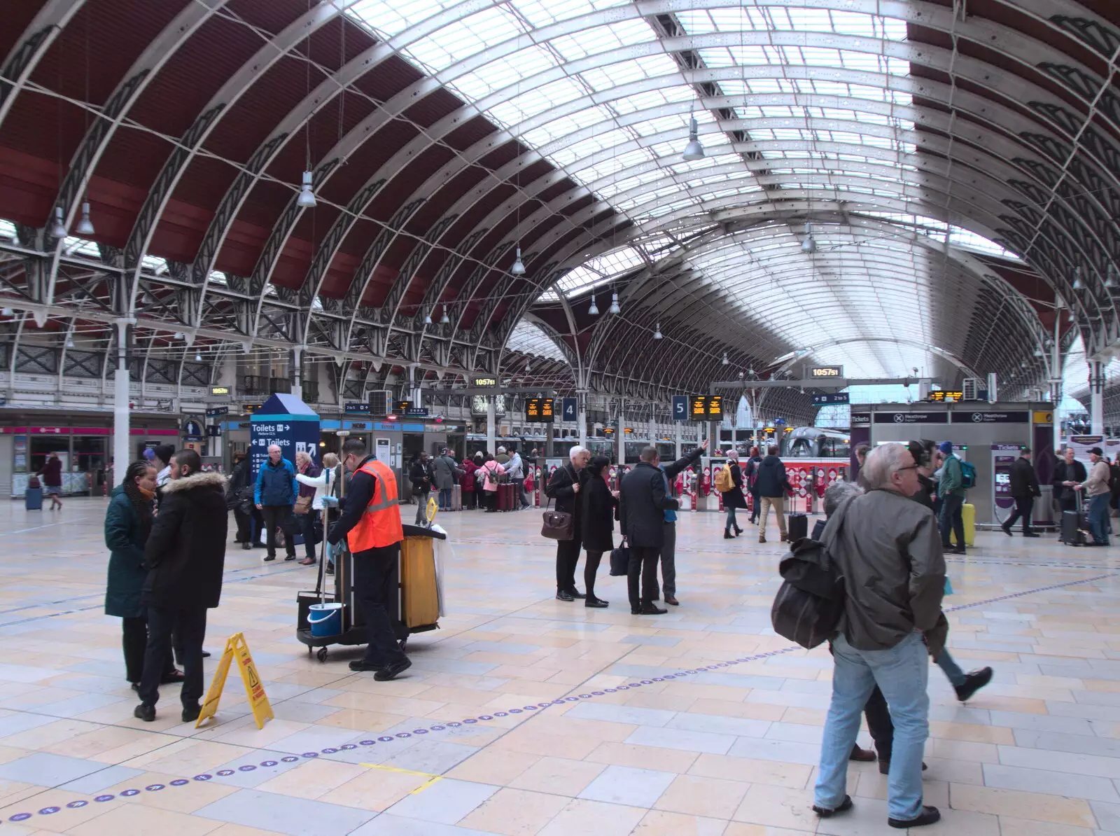 People mill around at Paddington, from A Small Transport Miscellany, London - 7th January 2020