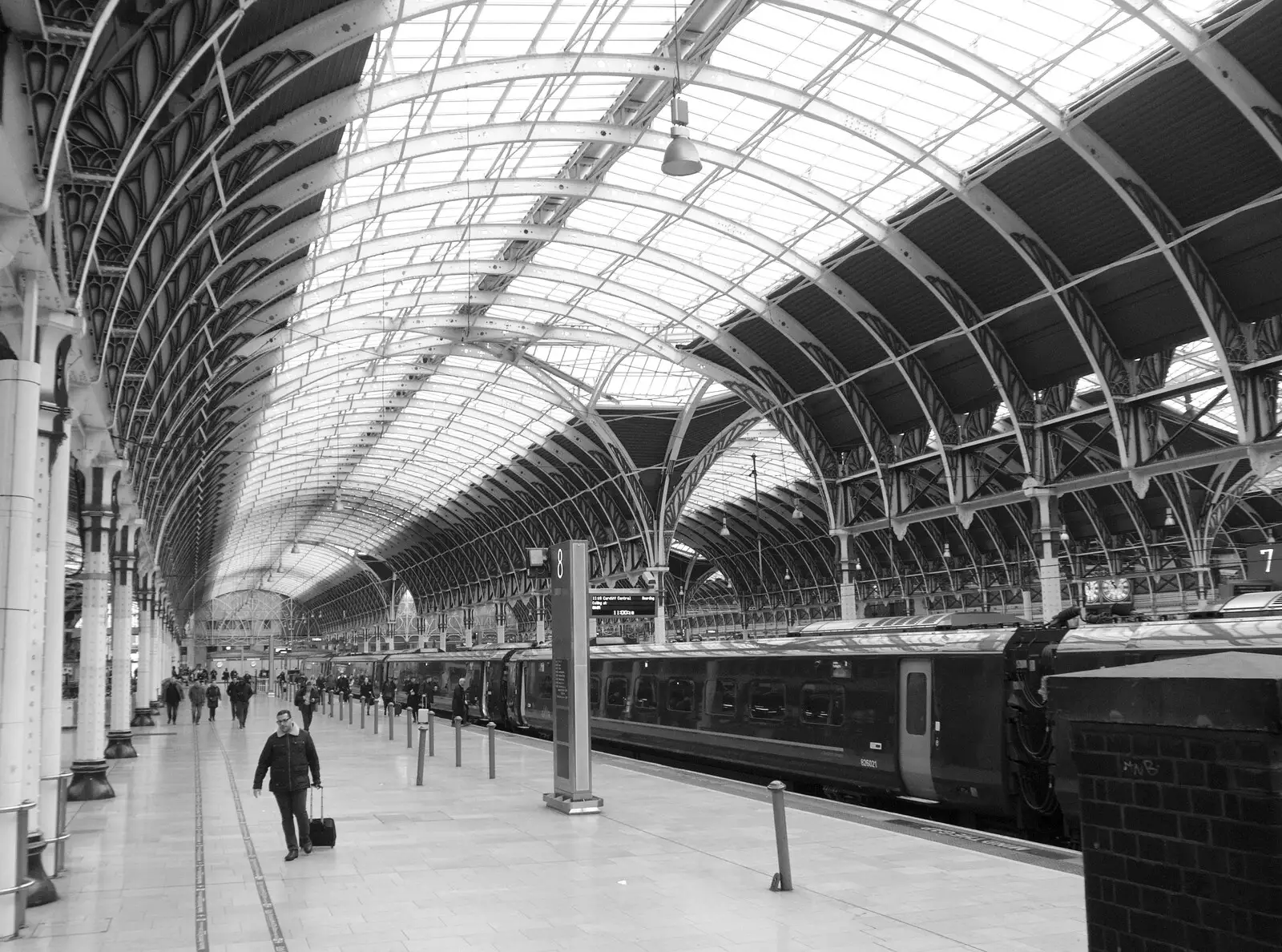 Paddington's ironwork is good in black and white, from A Small Transport Miscellany, London - 7th January 2020