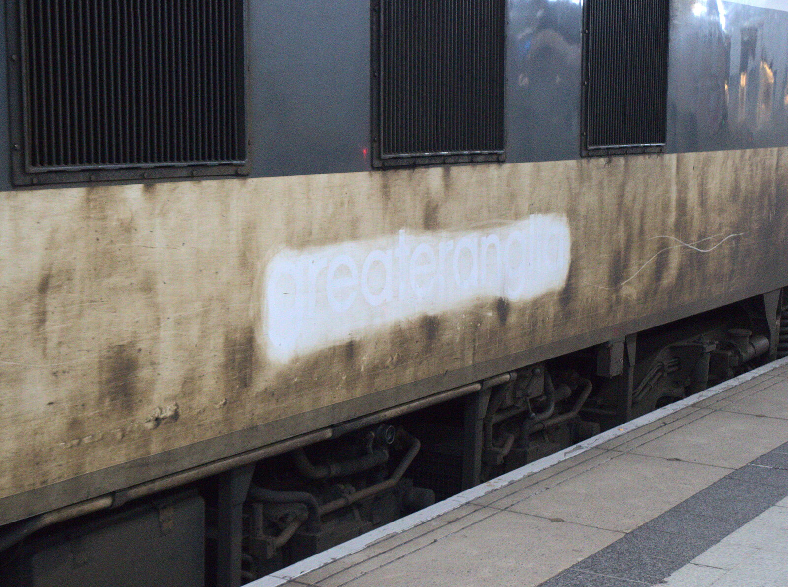 Greater Anglia can only be arsed to clean a bit of the loco from A Small Transport Miscellany, London - 7th January 2020