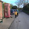 We wander off passed a wrecked K6 phone box, To See the Seals, Horsey Gap, Norfolk - 10th January 2020