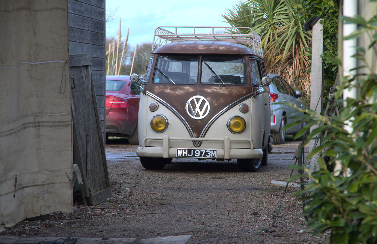 There's an old VW 'splitty' camper van from To See the Seals, Horsey Gap, Norfolk - 10th January 2020