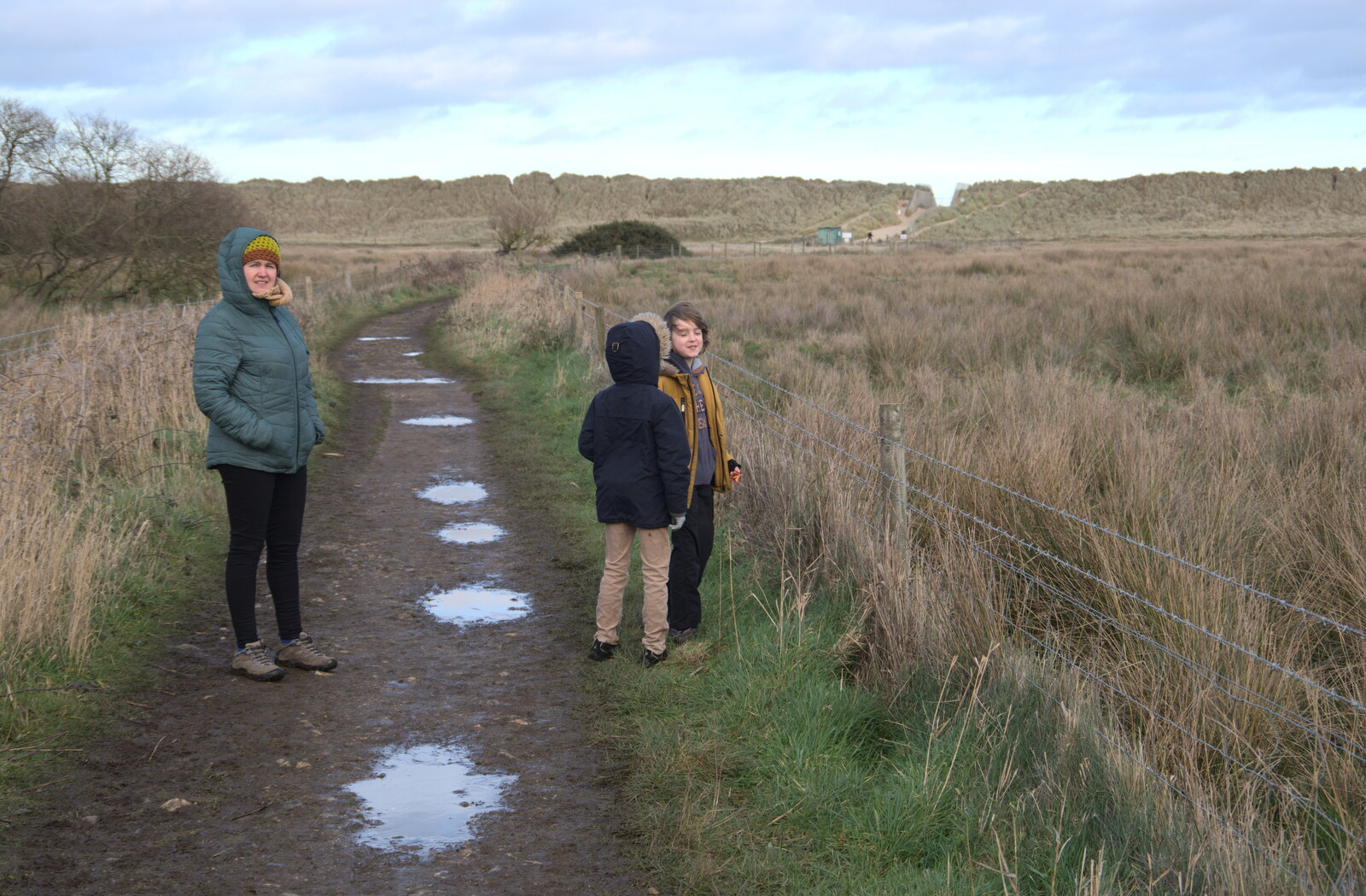 The gang pause for a bit from To See the Seals, Horsey Gap, Norfolk - 10th January 2020
