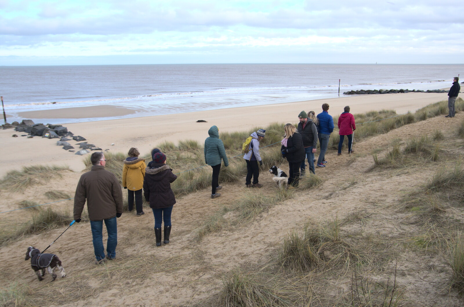 There's a bit of a crowd on the beach from To See the Seals, Horsey Gap, Norfolk - 10th January 2020