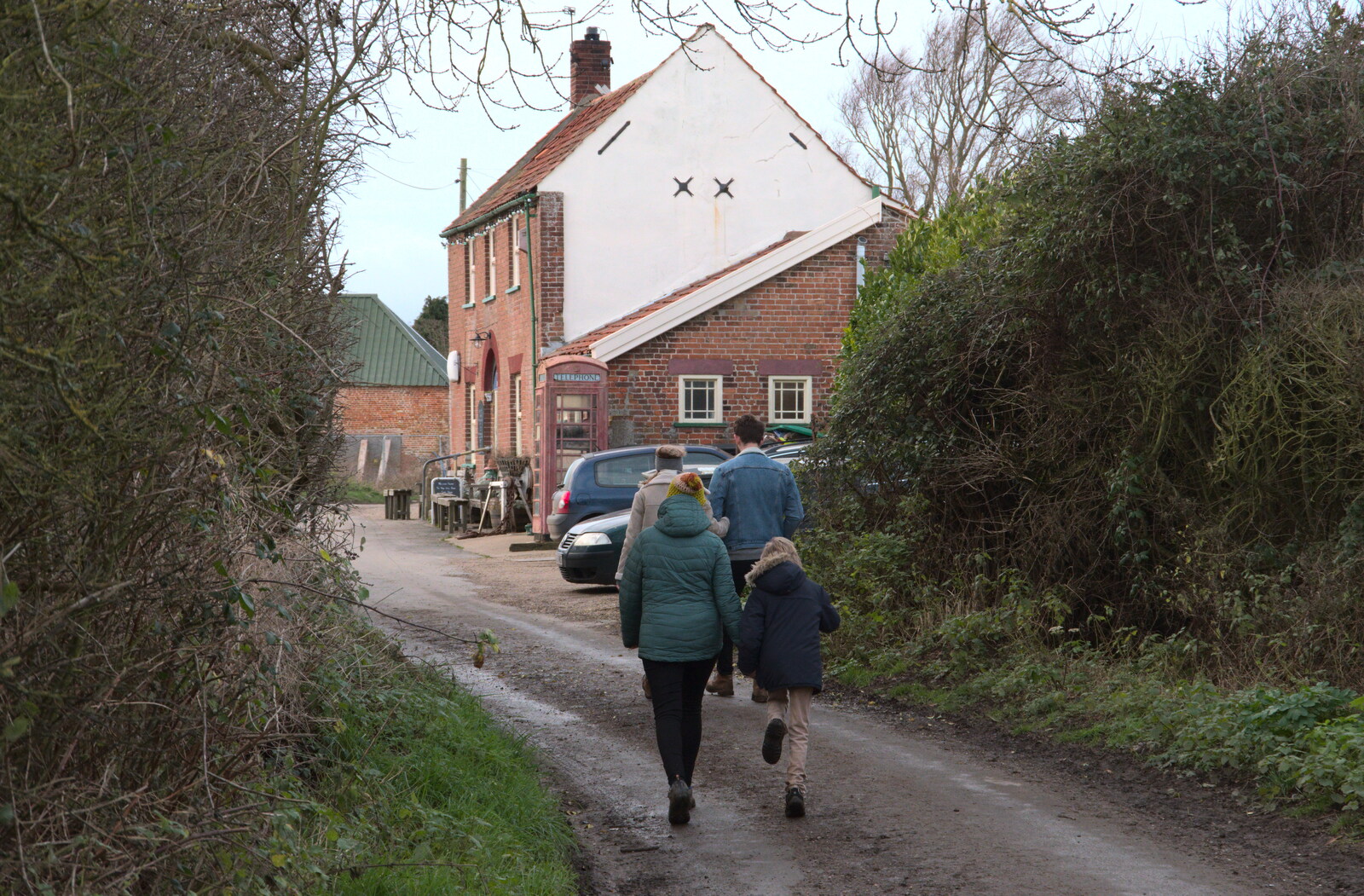 Walking back up the lane to the Head from To See the Seals, Horsey Gap, Norfolk - 10th January 2020