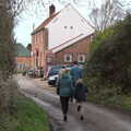 Walking back up the lane to the Head, To See the Seals, Horsey Gap, Norfolk - 10th January 2020
