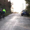 A couple of cyclists stomp up the hill, A Short Trip to Spreyton, Devon - 18th January 2020