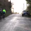 A couple of cyclists stomp up the hill, A Short Trip to Spreyton, Devon - 18th January 2020