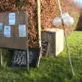 Balloons folornly tied to a pole stay, A Short Trip to Spreyton, Devon - 18th January 2020