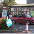 A convertible is a temporary skip at Okehampton, A Short Trip to Spreyton, Devon - 18th January 2020