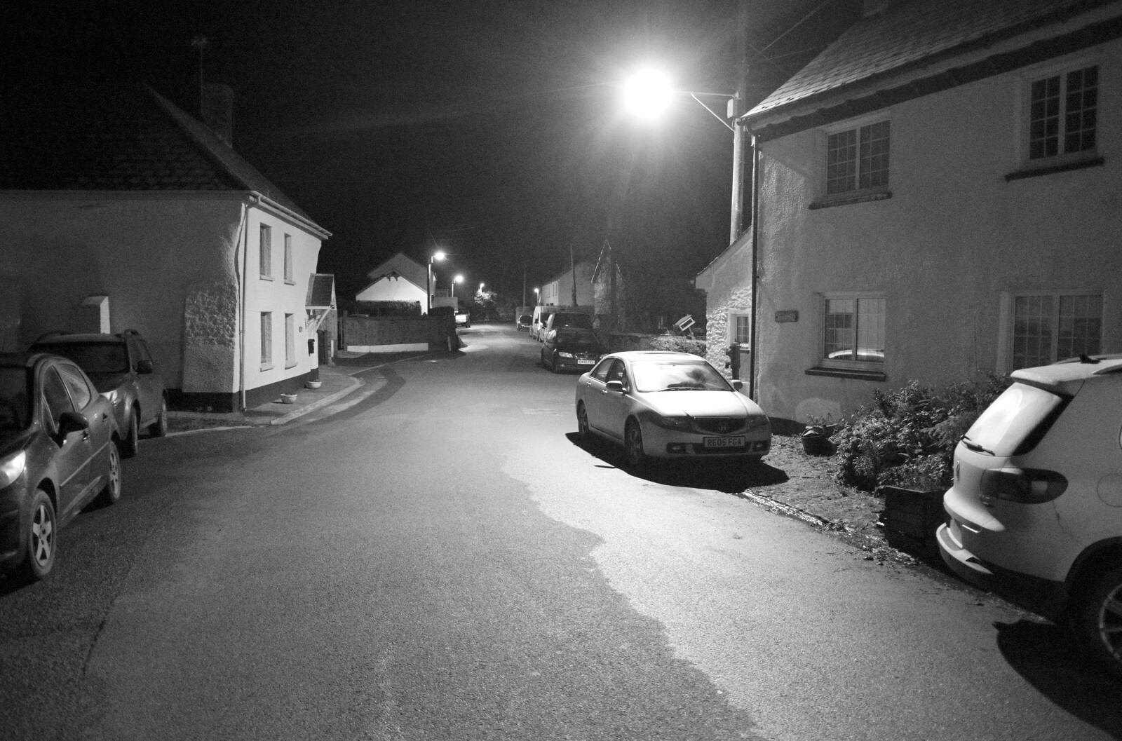 The mean streets of Spreyton, by night from A Short Trip to Spreyton, Devon - 18th January 2020