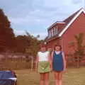 Vanessa and Sis in the garden, Family History: Birtle's Close, Sandbach, Cheshire - 24th January 2020