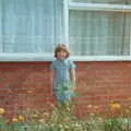 Sis stands in a flower bed, Family History: Birtle's Close, Sandbach, Cheshire - 24th January 2020