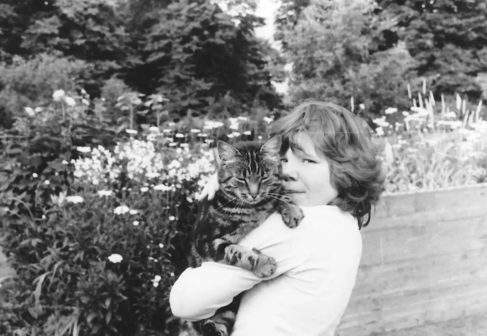 Sis with Florence the cat, from Family History: Birtle's Close, Sandbach, Cheshire - 24th January 2020