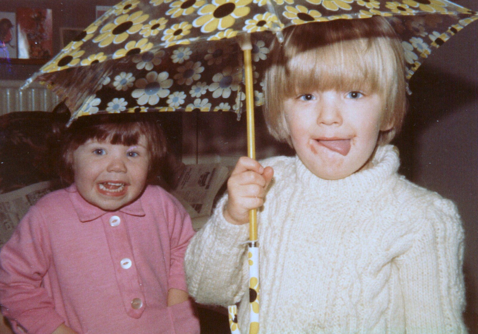 Family History: Danesbury Avenue, Tuckton, Christchurch, Dorset - 24th January 2020: Sis, Nosher and an umbrella indoors