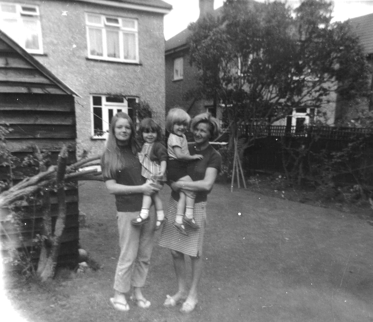 Family History: Danesbury Avenue, Tuckton, Christchurch, Dorset - 24th January 2020: The back garden of Danesbury, with Mother and Grandmother, 1970