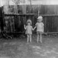Family History: Danesbury Avenue, Tuckton, Christchurch, Dorset - 24th January 2020, Nosher and Sis by the garden fence, 1970