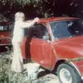 Washing the two Minis at Barton Court Avenue, 1980, Family History: The 1980s - 24th January 2020